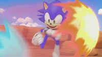 Sonic with his speed bolstered by the device.