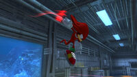 Knuckles attempting to use the Punch Attack.