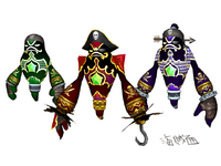 Green, Red and Blue Ma Djinns in Pirate Storm