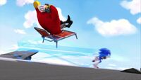 Sonic drops Eggman off