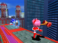 Early screenshot of Amy using the Swinging Hammer Attack.