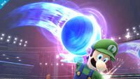 Sonic performing a Spin Jump on Luigi.