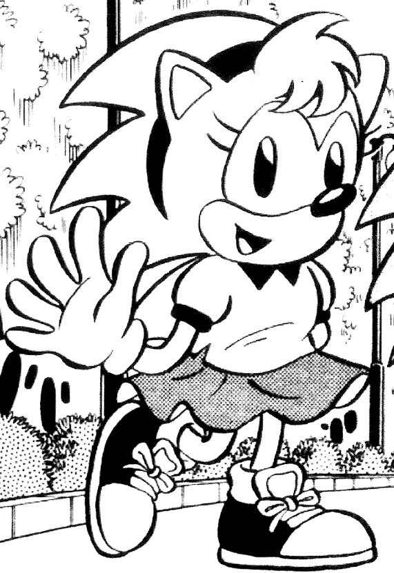 Amy Rose coloring sheet to print 