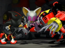 Pelea de Shadow y Omega es interrumpida por Rouge