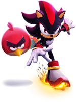 Shadow the Hedgehog and Red, from Angry Birds 2