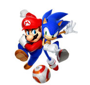 Mario & Sonic poses from the box artwork.