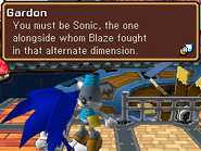 Gardon recalling Sonic.