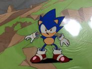 Animation cel for the opening cutscene of Sonic the Hedgehog CD, by Hisashi Eguchi, the director and lead animator for the game's animated opening and ending cutscenes.