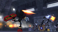 Shadow skating in his Air Shoes, from Sonic the Hedgehog (2006).