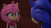 Amy staring at Sonic