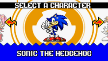 Sonic Advance character select