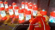 Dr. Eggman contando las Cápsulas Prisiones con Wisps en ellas.