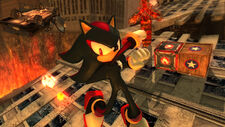 Shadow wearing his Air Shoes, from Sonic the Hedgehog (2006).