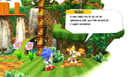 Classic Tails after the player completed the challenge.