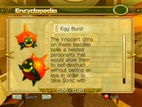 The Egg Burst's profile in the Xbox 360/PlayStation 3 version of Sonic Unleashed.