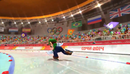 Luigi at an ice skating event.