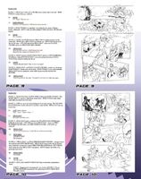 Script and pencil sketches, from Sonic the Hedgehog/Mega Man: Worlds Collide Volume 2: Into the Warzone.
