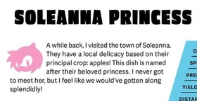 "Hace un rato visité Soleanna. Tienen un local de comida basado en su principal cultivo: manzanas! El postre está nombrado en honor a su amada princesa