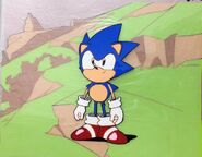 Animation cel for the opening cutscene of Sonic the Hedgehog CD, by Hisashi Eguchi, the director and lead animator for the game's animated opening and ending cutscenes.