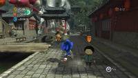 Chun in Chun-nan's Town Stage on the Xbox 360/PlayStation 3 version of Sonic Unleashed.