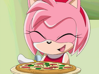 Amy Rose with Pizza