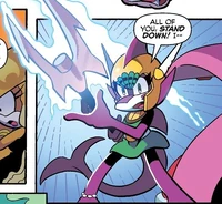 Echo using her trident, from .