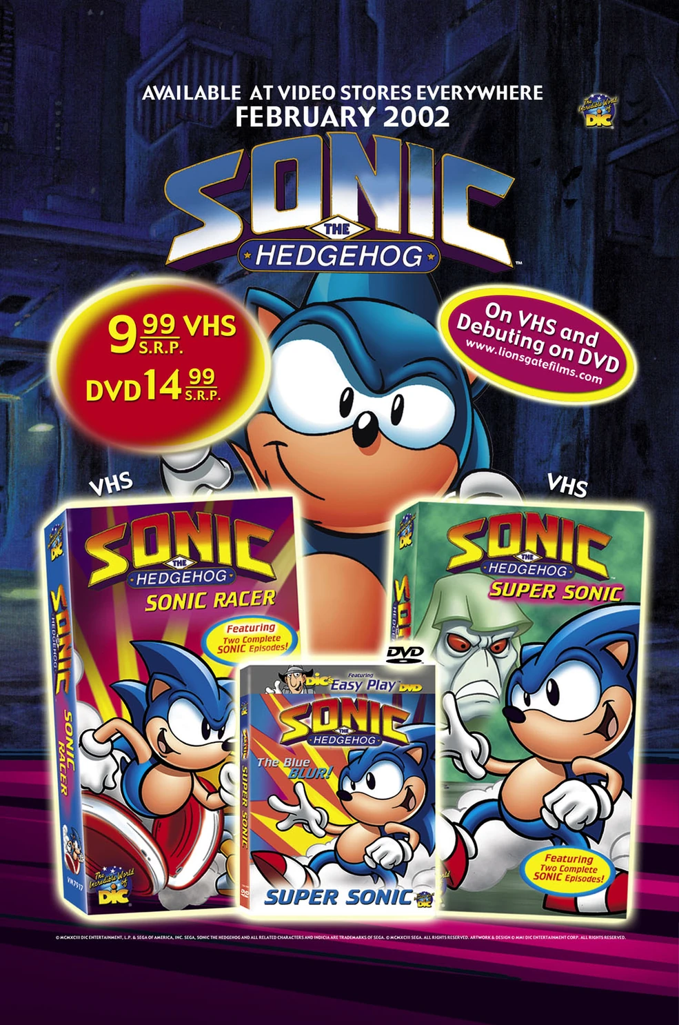 2018年 JILUKA Sena SONIC MORPHIC DVD Sonic The Hedgehog - Freedom Fighters Unite (DVD, 2009