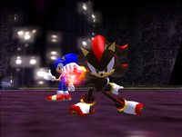 Shadow and Sonic after defeating Black Doom in Final Haunt.