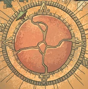 Angel Island depicted above the shattered world, from .