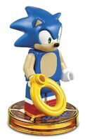 Close-up of the Sonic Minifigure