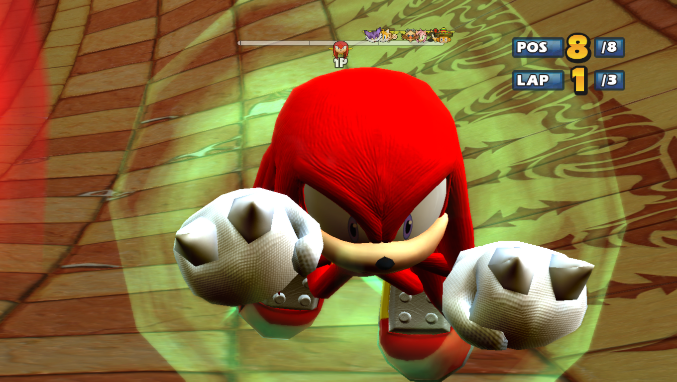 Why are 'Super Knuckles' and 'Super Mighty' pink when Sonic
