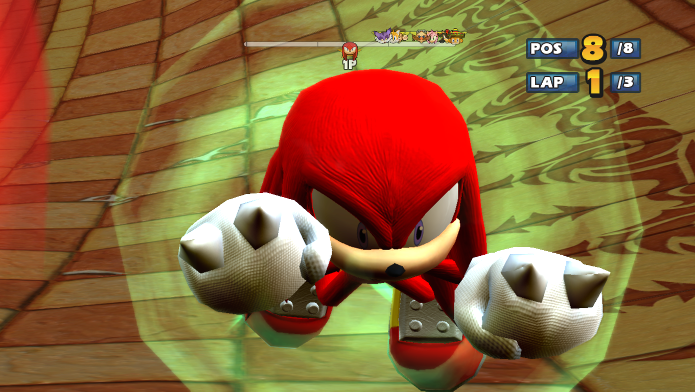 Why are 'Super Knuckles' and 'Super Mighty' pink when Sonic