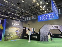 Sonic Frontiers demo display at Gamescom trade fair in August 2022