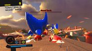 Metal Sonic dañado fatalmente.