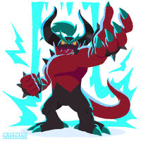 Zavok using electromagnetic powers. (Sonic Lost World)