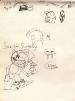 A document featuring a joke of Sonic brandishing a gun.