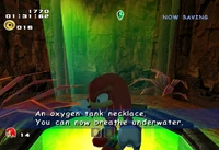 Knuckles obtaining the Air Necklace, from Sonic Adventure 2: Battle