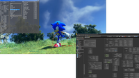 Debug and visual scripting view of the Hedgehog Engine