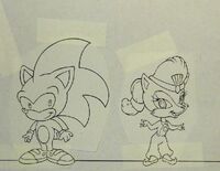 A young Sonic and Sally