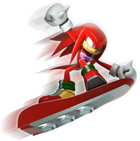 Knuckles riding the Red Rock, from Sonic Riders