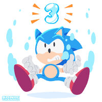 Classic Sonic on the verge of drowning. (Sonic the Hedgehog)
