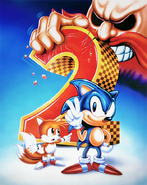 Sonic 2 redrawn box artwork