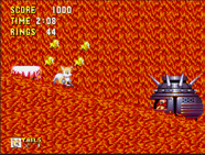 Super Tails contra Eggman en Lava Reef Zone