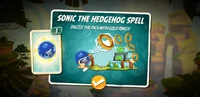 The 'Sonic the Hedgehog' spell instructions in Angry Birds 2