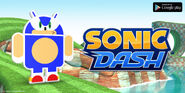 Picture advertising the release of Sonic Dash to Android.