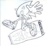Lineart of Sonic by Arvin Bautista.