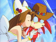 Knuckles getting kissed by Sara