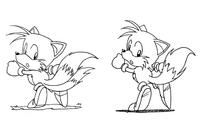 Sonic the Hedgehog 2 - final design (left) and earlier design (right)