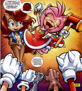 Sally presentando a Amy como una nueva Freedom Fighter.