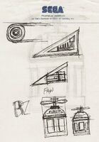 Concept of various elements in the Metropolis Zone. Drawn on STI letterhead.